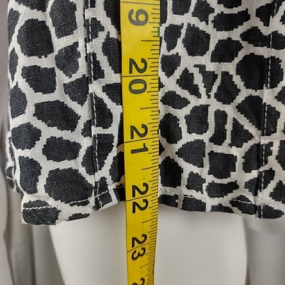 Kim Rogers Petite 100% Linen Black White Pattern Button Down Shirt Size PS - Picture 6 of 11